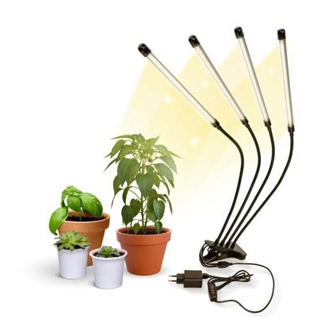 Lampe de culture Mobiclinic LED 6000K Noir Growflex x4 têtes