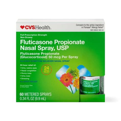 CVS Fluticasone Propionate Nasal Spray 60 Metered Sprays 50 Mcg Exp 02