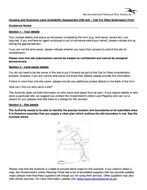 Fillable Online Call For Sites Submission Form Guidelines