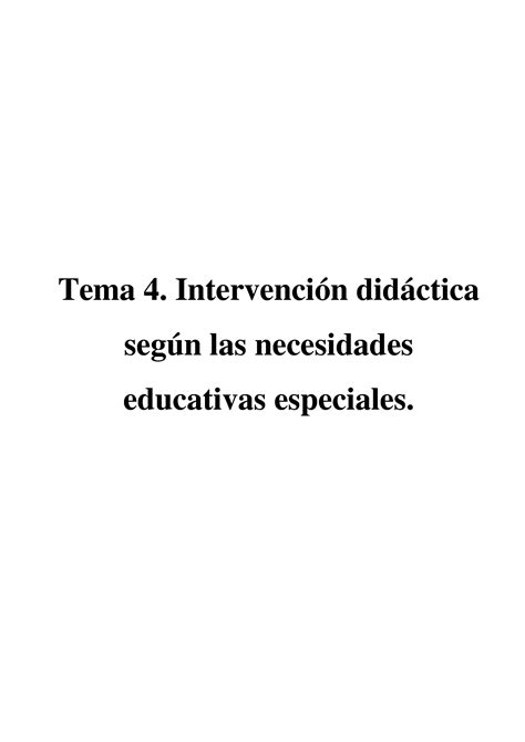 SOLUTION Tema 4 Intervenci N Did Ctica Seg N Las Necesidades