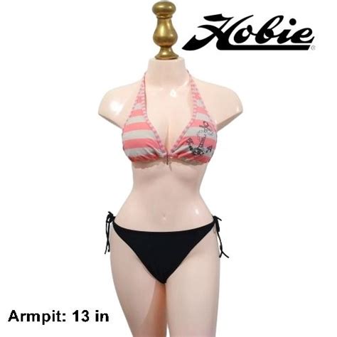 HOBIE Bikini Top Stripes Bikini Top Halter Bikini Top Pink Bikini Top