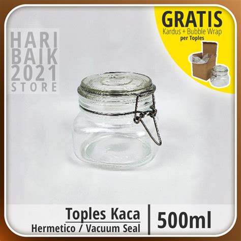 Promo Toples Kaca Penyimpanan Kedap Udara Hermetico Jar 500ml 750ml