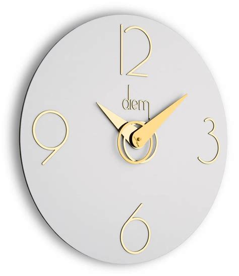 Красивые настенные часы Diem 501BN Gold, белый и золотой