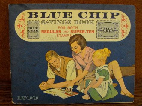 Filled 1964 Blue Chip Stamp Book Etsy Book Stamp My Childhood