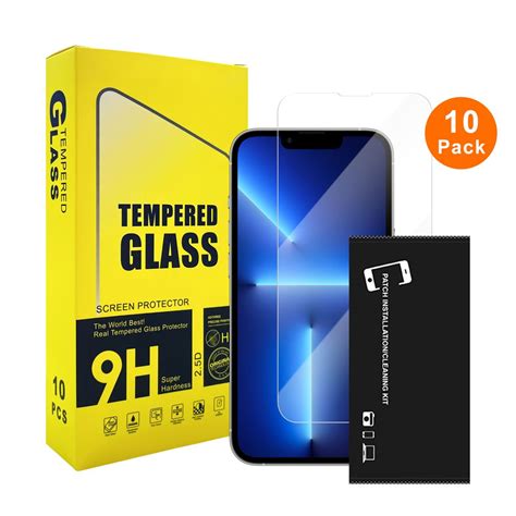 10 pack skärmskydd i härdat glas för iPhone 14 Plus 13 Pro Max Bulk