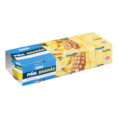 Piña en su jugo Hacendado rodaja mediana Mercadona