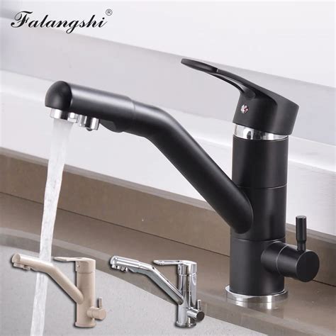 Kitchen Faucet Filter Water Swivel Drinking Faucet Dual Spout Purifier ...