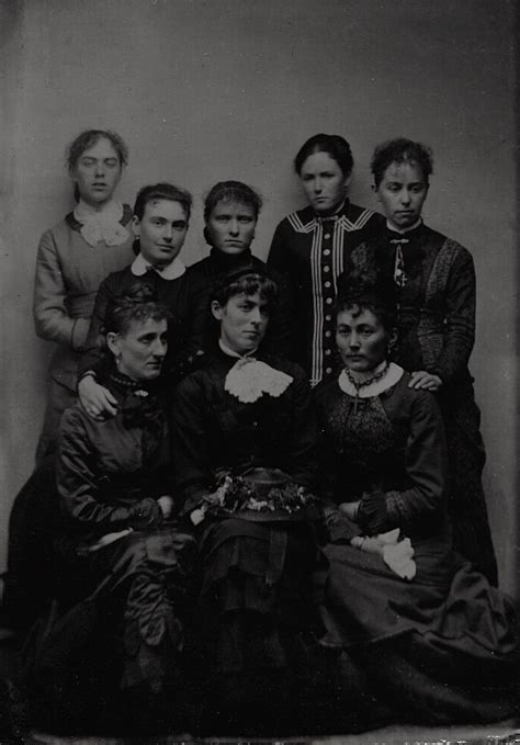 Circle Of Friends Ii Tintype Circa 1875 Tintype Circle Of Friends Wearing Black