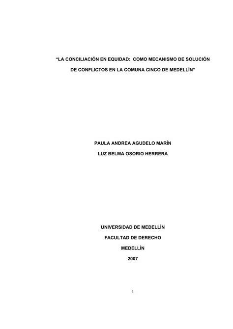 PDF LA CONCILIACIÓN EN EQUIDAD COMO MECANISMO PDF filediferentes