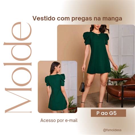 Molde Vestido Pregas Na Manga Franciele Souza Hotmart