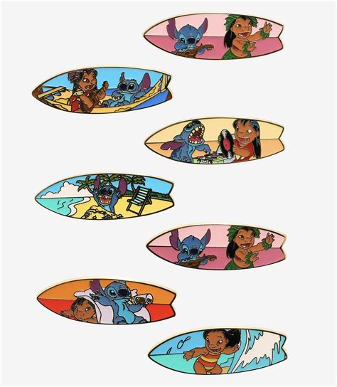 Lilo & Stitch Surfboard Portraits Blind Box Disney Pin Set at BoxLunch ...