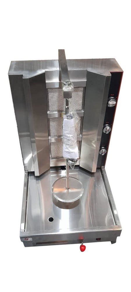 Silver Stainless Steel 2 Burner Gas Shawarma Machine For Commercial At