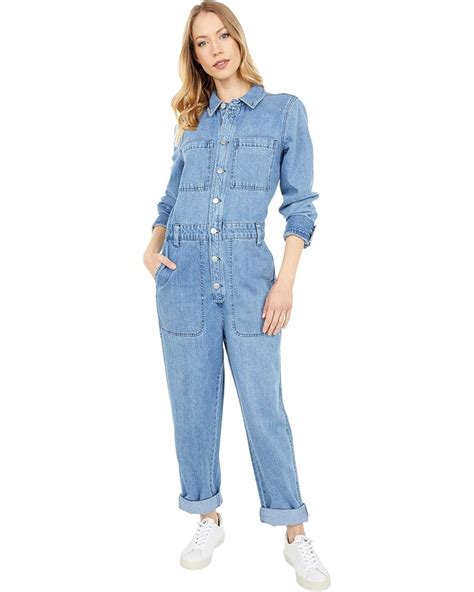 Womens Madewell Denim Relaxed Coverall Jumpsuit In Glenroy Wash 6pm