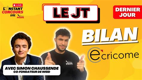 JT ECRICOME 2024 Bilan réactions Et la BCE YouTube