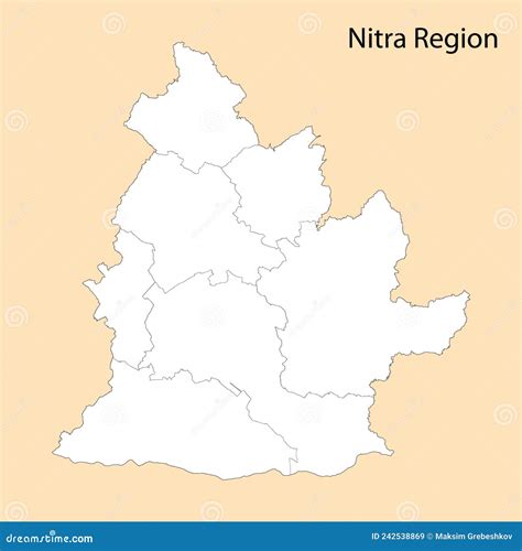 Nitra Region Regions Of Slovakia Slovak Republic Map Vector