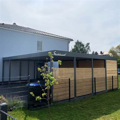 Carport Seitlich Am Haus 2er Anlehncarport Anbau Modern