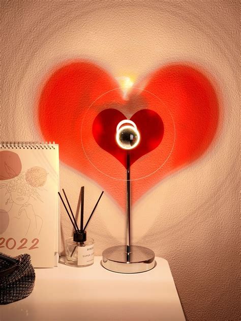 1pc Valentines Day Heart Pattern Projection Lamp Novelty Lighting Cute Room Decor Aesthetic