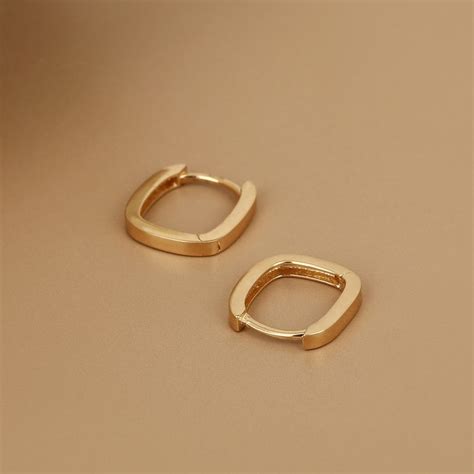 14k Solid Gold Hoop Earrings Gold Hoop Earring Solid Gold Hoop