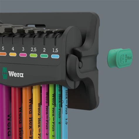 Wera 950 9 Hex Plus Multicolour 3 9 Piece Ball End Hexagon Key Set 1 5