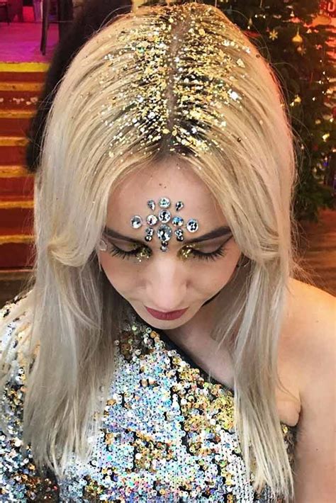 36 Ideas How To Use A Gold Glitter Glitter Hair Hair Styles Glitter Roots