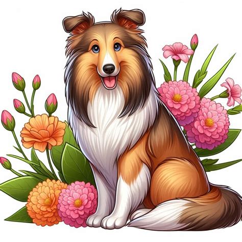 Perro Collie Vector Ilustraci N De Dibujos Animados Vector Premium