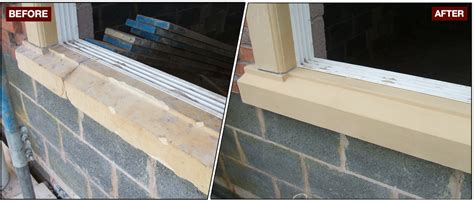 An Artstone Reconstituted Masonry Stone Cill Repair Remedial Repair