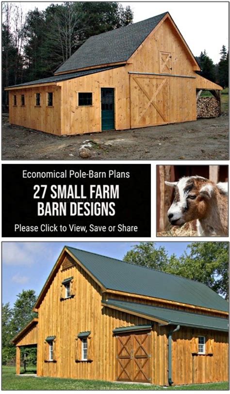 27 Small Farm Barn Plans Twenty-seven Optional Layouts Complete Pole ...