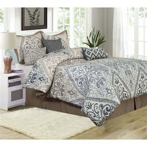 Lanco Ross 7 Piece Comforter Set Grey King