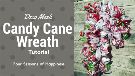 Candy Cane Wreath Deco Mesh How To Make A Candy Cane Wreath Easy Deco