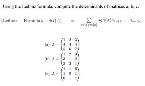 Answered Using The Leibniz Formula Compute The Bartleby