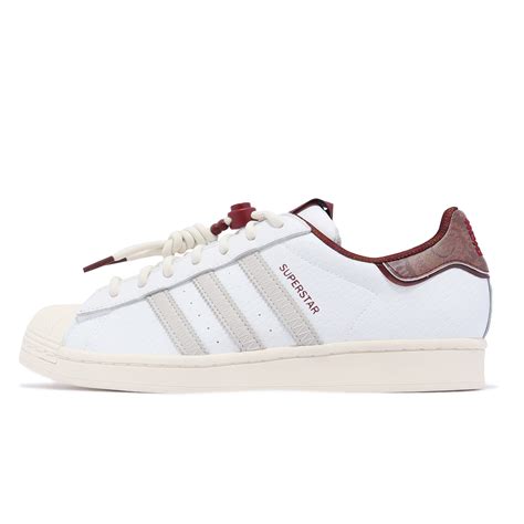 Adidas 休閒鞋 Superstar 男鞋 女鞋 白 酒紅 Cny 新年 囍 三葉草 愛迪達 If2577推薦 遠傳friday購物