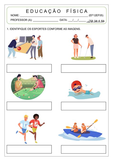 Atividades De Educação Física 1 Ano Fundamental Para Imprimir