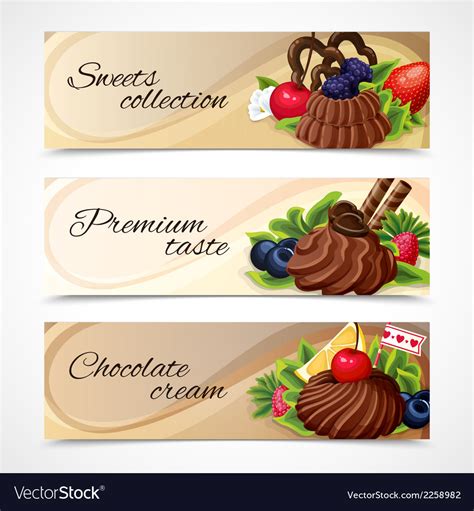 Sweets Banners Horizontal Royalty Free Vector Image