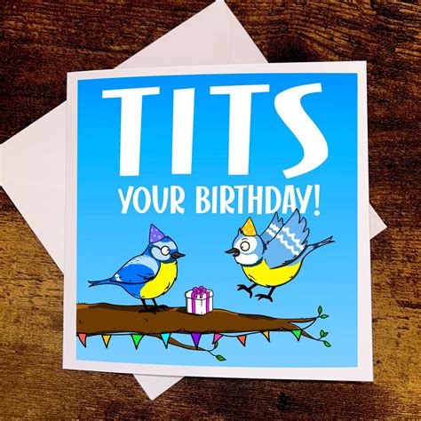 Funny Birthday Card Tits Your Birthday Bird Greeting Card Square 3D Card Etsy