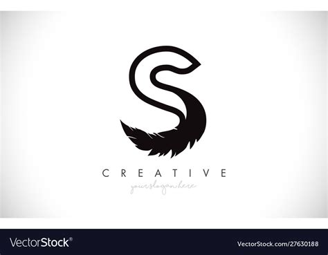 S feather letter logo icon design Royalty Free Vector Image