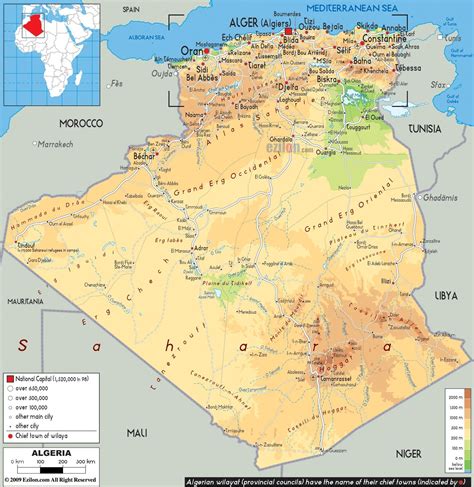 Algeria Map Map Algeria Physical Map