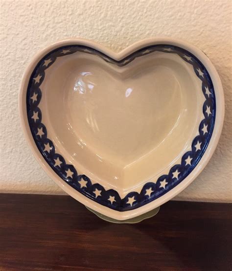 Polish Pottery Heart Shaped Bowl Polish Pottery Pottery Platter Pottery