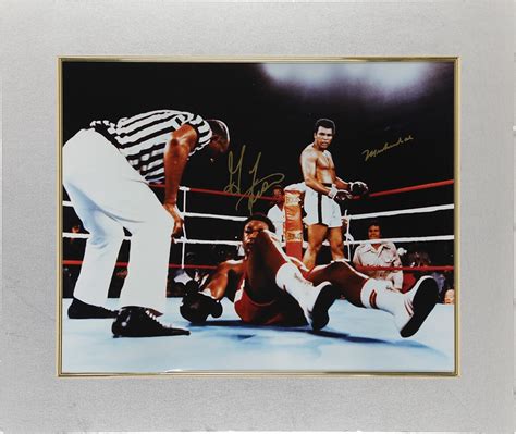 Muhammad Ali & George Foreman Dual-Signed Display