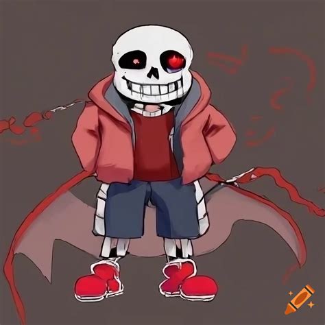 Fan Art Of Sans From Undertale With Red Glowing Eyes And Error Effects