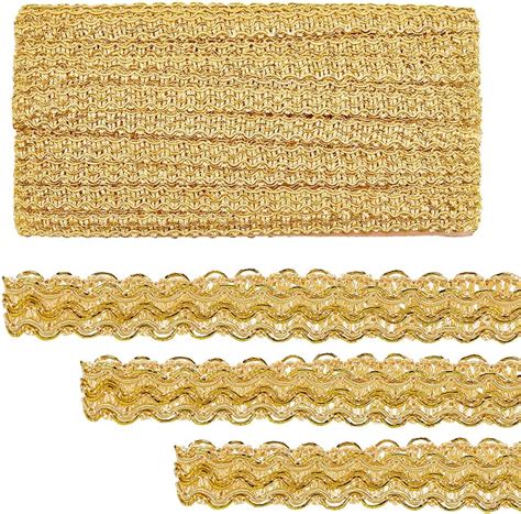 Ph Pandahall 15 Yards137m Golden Braid Lace Trim 06 Inch15mm Wavy