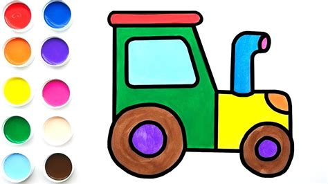 Como Dibujar Y Colorear Un Tractor Para Ni Os Dibujos Faciles Paso A