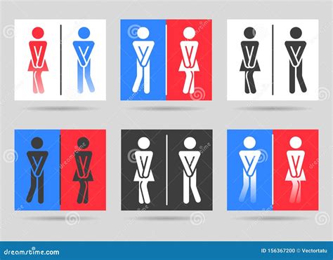 Funny Wc Toilet Restroom Door Plate Symbols Man And Woman Toilet