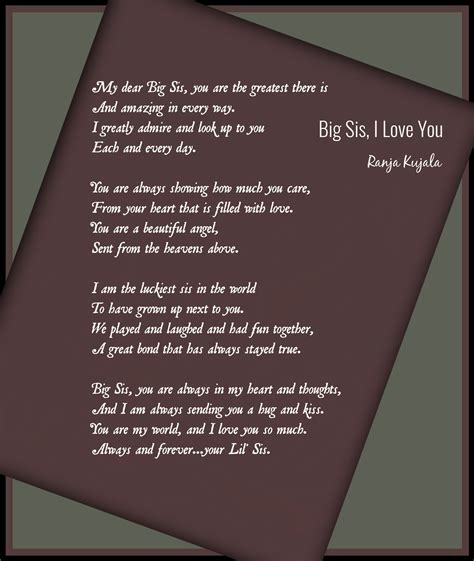 Funny Big Sister Poems