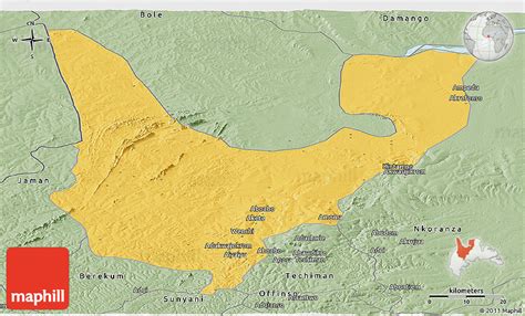 Savanna Style Panoramic Map Of Wenchi