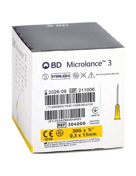 Bd Microlance Needles Yellow 30g X 0 5 Inch Box Of 100 Ref 304000 All Day Veterinary Supplies