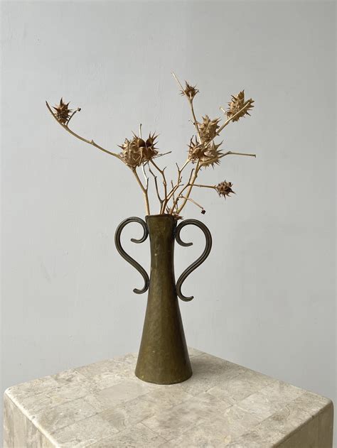 Art Nouveau Hammered Brass And Copper Vase Circa 1910s — Portmanteau