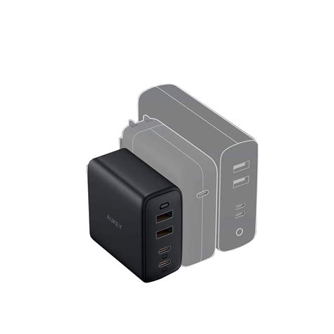 AUKEY Omnia 100W 4 Port USB C USB A PD Gan Wall Charger Black