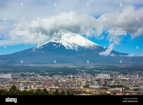 Gotemba City, Japan skyline with Mt. Fuji Stock Photo - Alamy