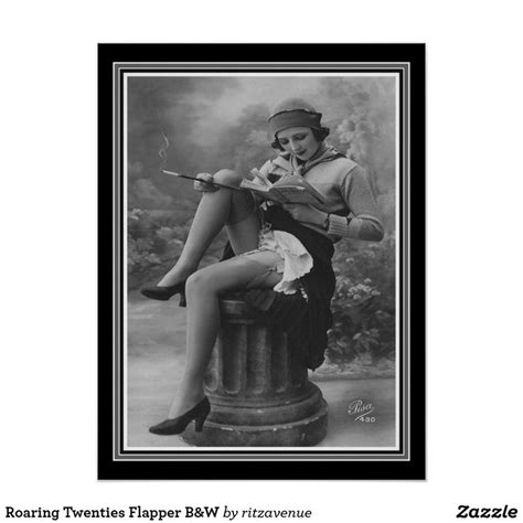 Roaring Twenties Flapper Bandw Poster Zazzle Black And White Posters Poster The Twenties