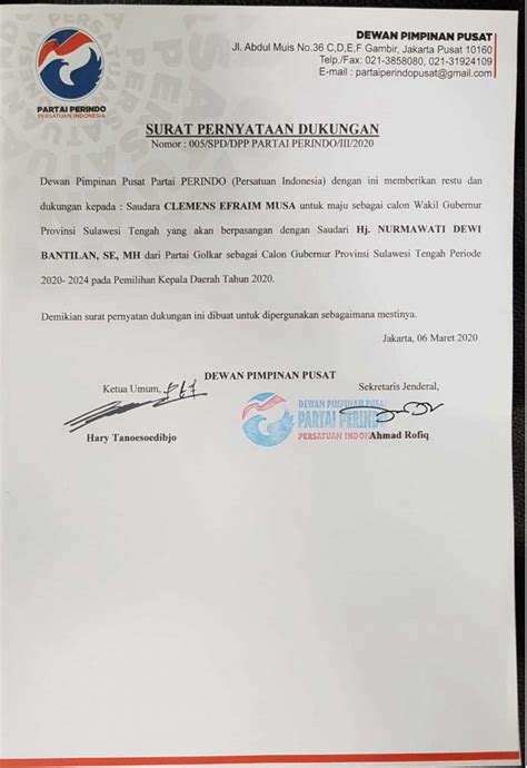 Detail Contoh Surat Dukungan Pencalonan Koleksi Nomer